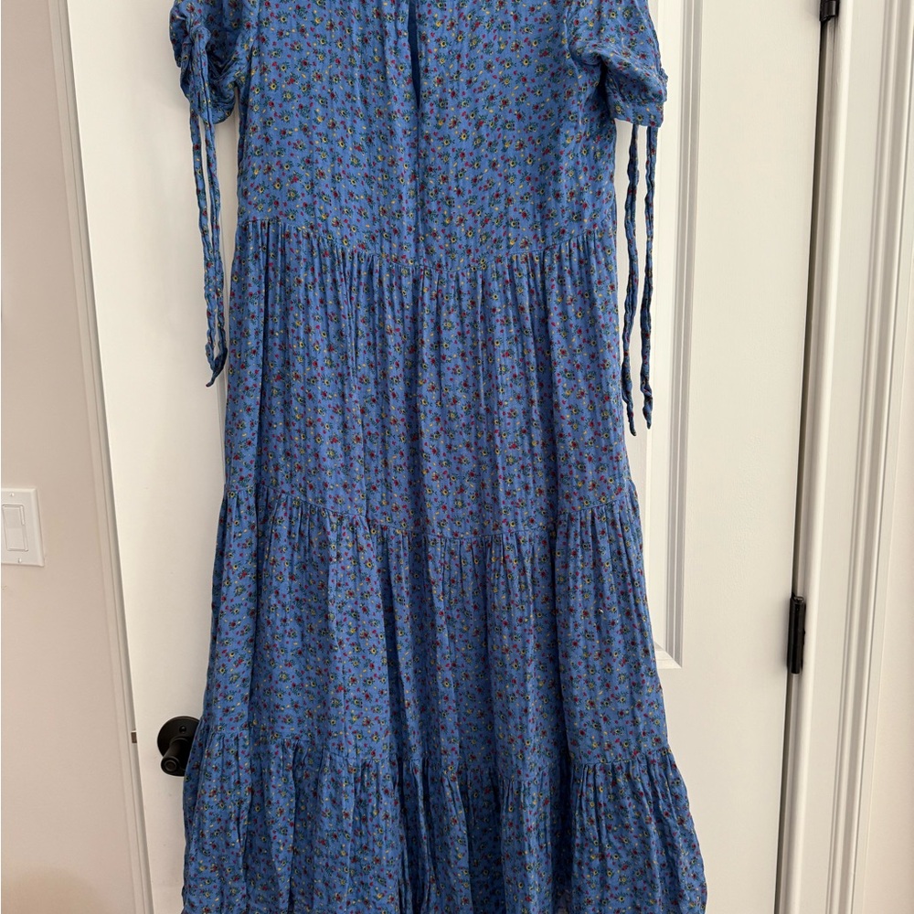Madewell Tie-Sleeve Tiered Midi Dress in Calico Floral - Picture 5 of 8